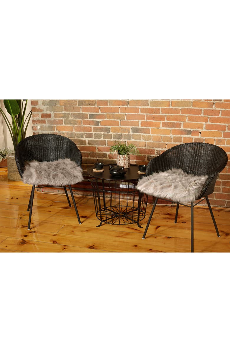 LUXE Laredo Set of 2 Faux Fur Seat Cushions, Alternate, color, Taupe