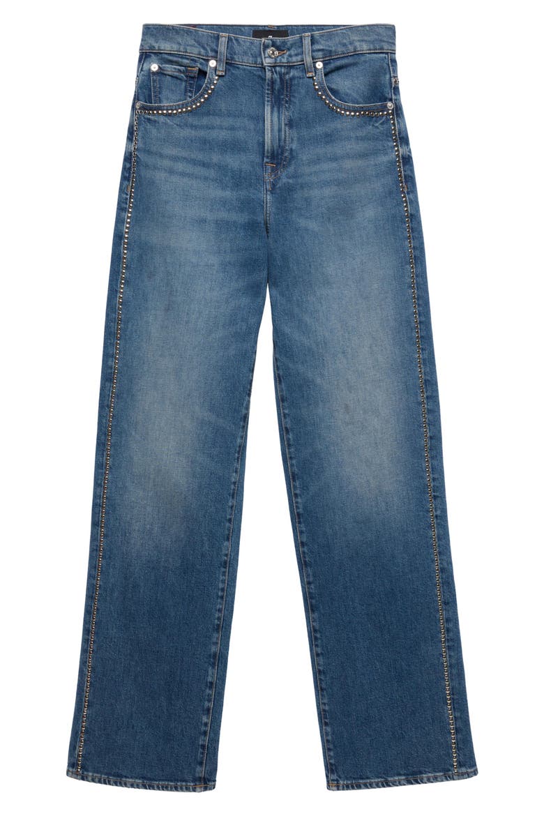 Stovepipe Studded Straight Leg Jeans, Alternate, color, AVENUE