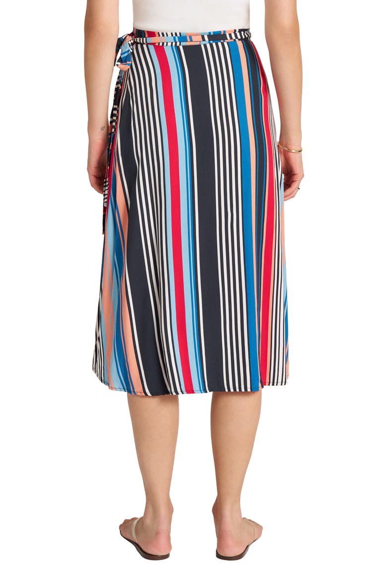 Striped Midi Wrap Skirt, Alternate, color, SAPPHIRE