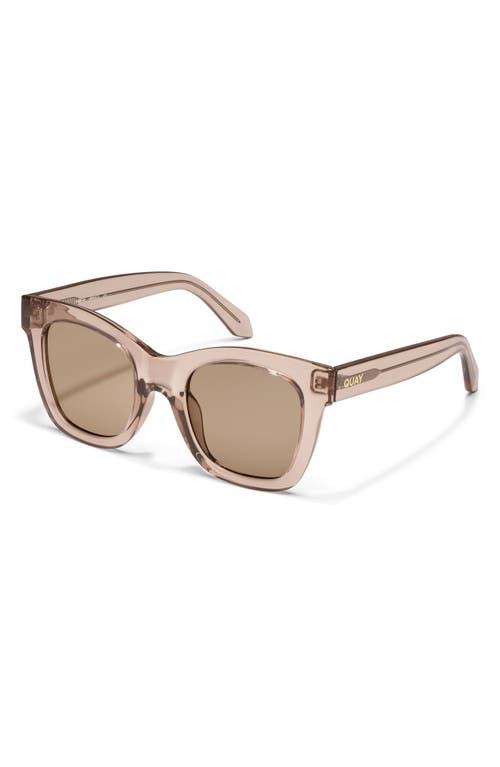 Quay After Hours 50mm Square Sunglasses In Crystal Doe/tan