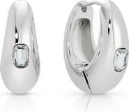 Ettika Deco Cubic Zirconia Hoop Earrings