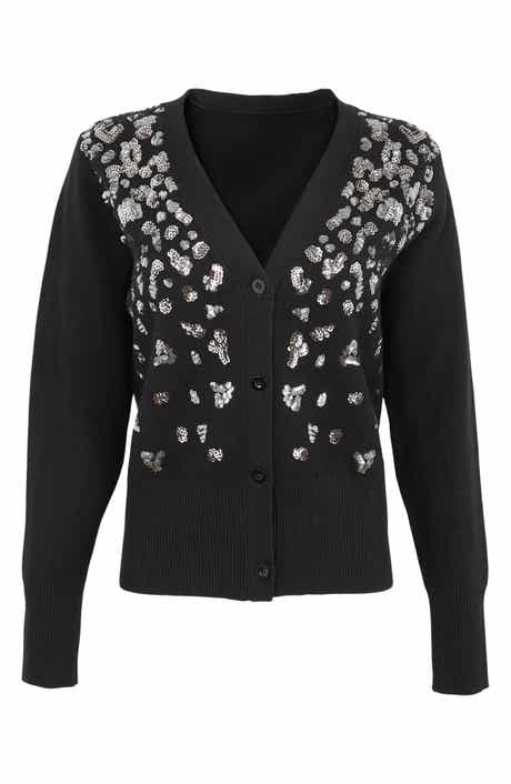 SAACHI Deco Drizzle V-Neck Cardigan