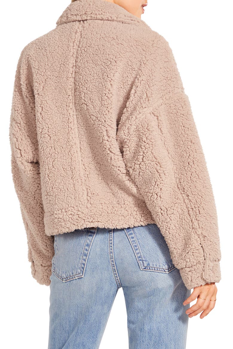 BB Dakota Faux Fur Bomber Jacket, Alternate, color, LIGHT TAUPE