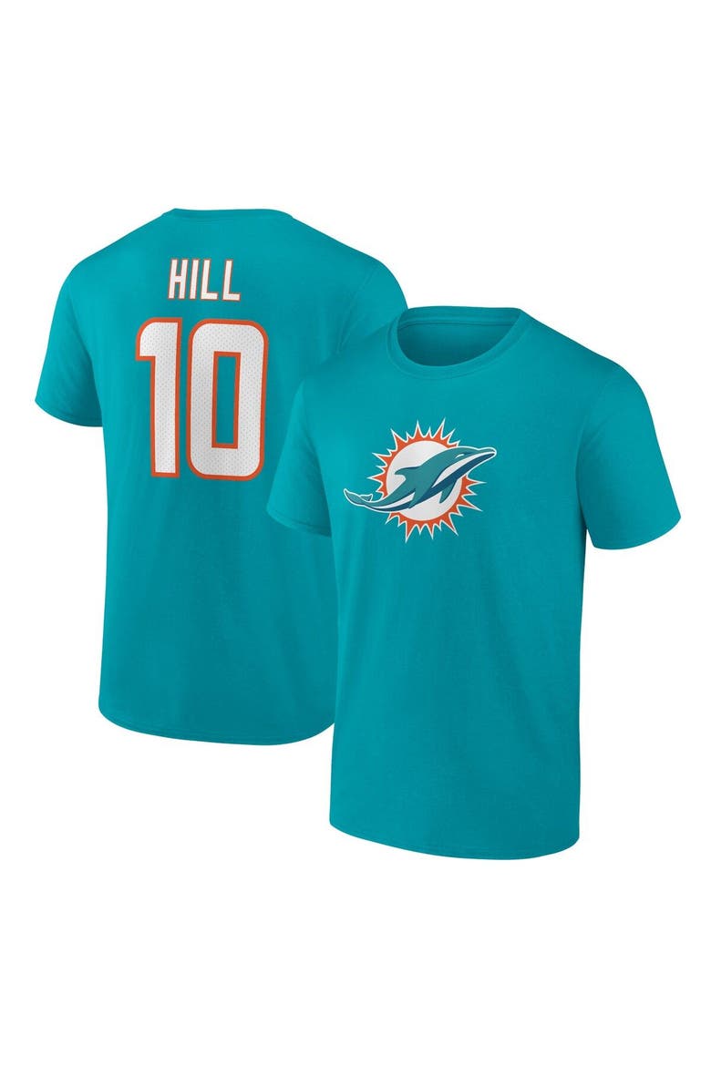 Men's Tyreek Hill Aqua Miami Dolphins Player Icon Name & Number T-Shirt, Main, color, Aqua