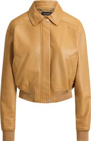 Lauren Ralph Lauren Lambskin Leather Flight Jacket