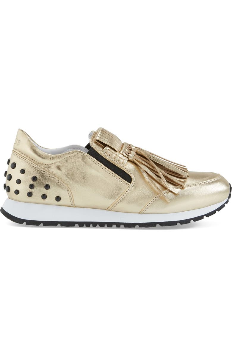 Tod's Fringe Loafer Sneaker, Alternate, color,