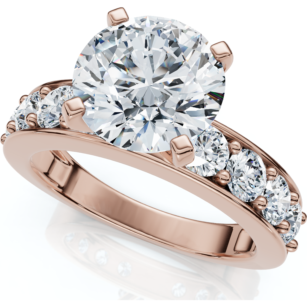 Bliss Diamond Certified 2.90ct Round Diamond Engagement Ring 14k Gold Or Platinum Lab Grown In 14k Rose Gold