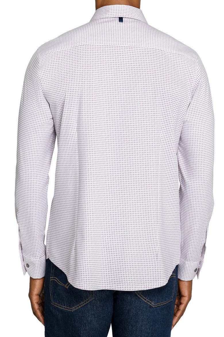 Abstract Dot Cotton Shirt, Alternate, color, WHITE/ WINE