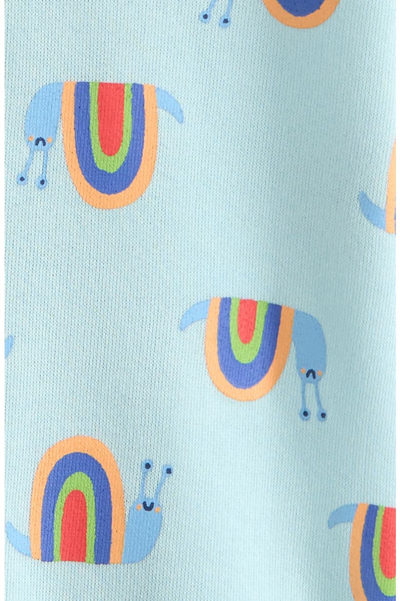 Front Pocket Romper, Alternate, color, BLUE PASTEL RAINBOW SNAILS