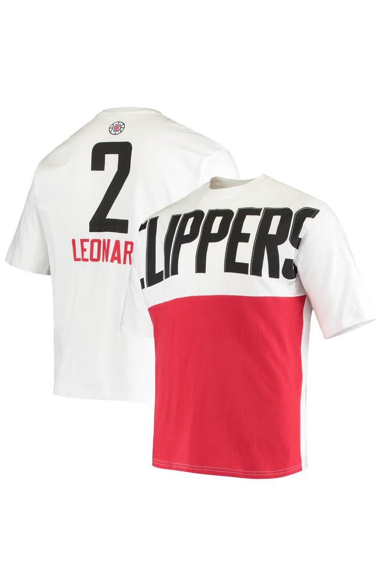 FANATICS Men's Fanatics Branded Kawhi Leonard White LA Clippers Yoke T-Shirt, Main, color, 