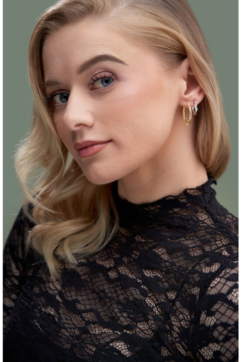 BLG 14K White Gold Hoop Earrings (Nordstrom Exclusive), Alternate, color, 14K WHITE GOLD