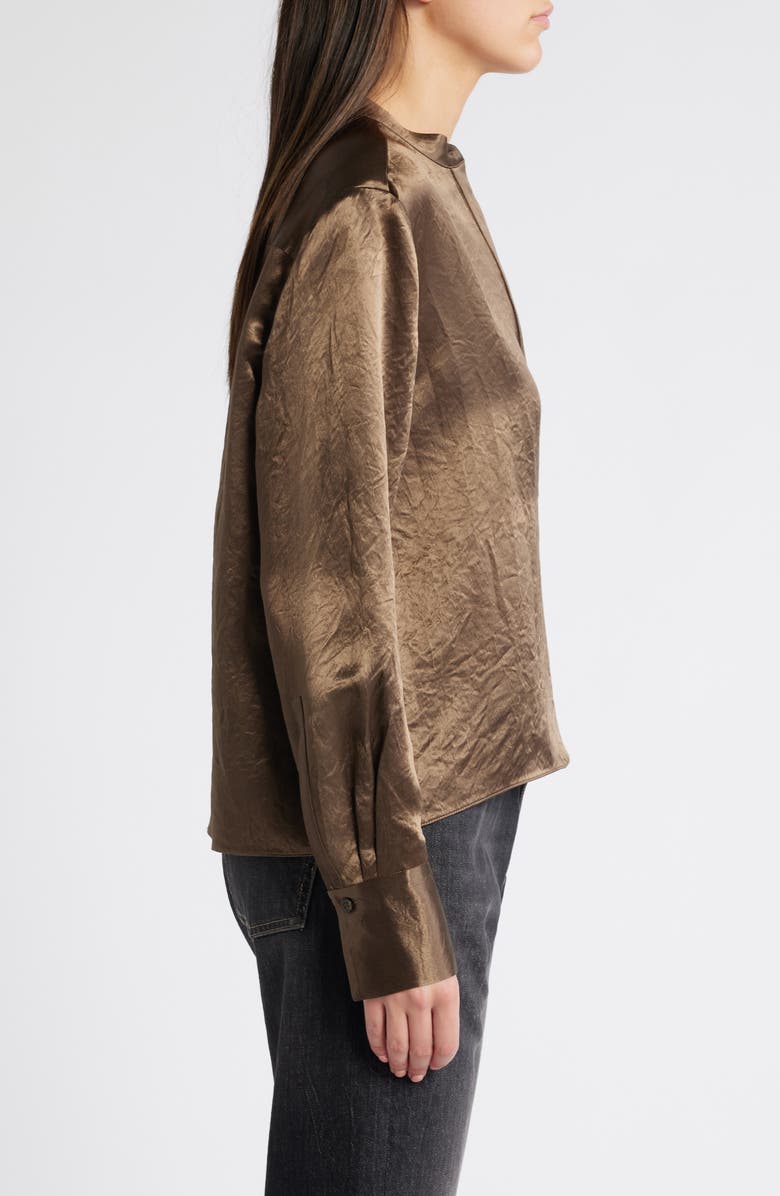 BOSS Beshiny Crinkle Satin Top, Alternate, color, Marshland Green