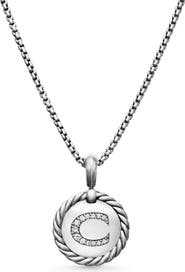 David Yurman Initial Charm Necklace with Diamonds