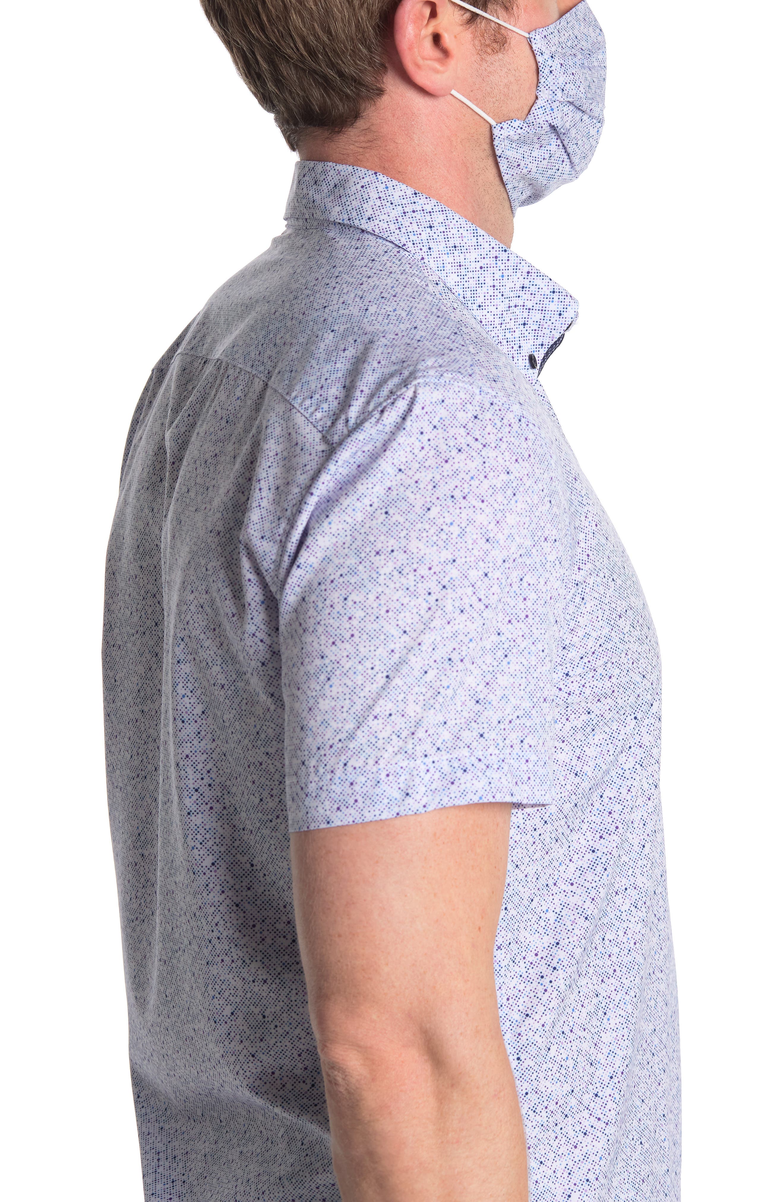 CONSTRUCT Short Sleeve Woven Micro Dot Shirt (Men) | Nordstromrack