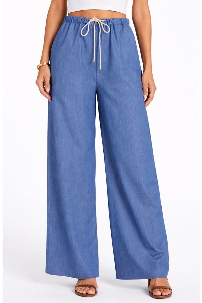 Sporty Drawstring Pant, Main, color, Azure Tencel