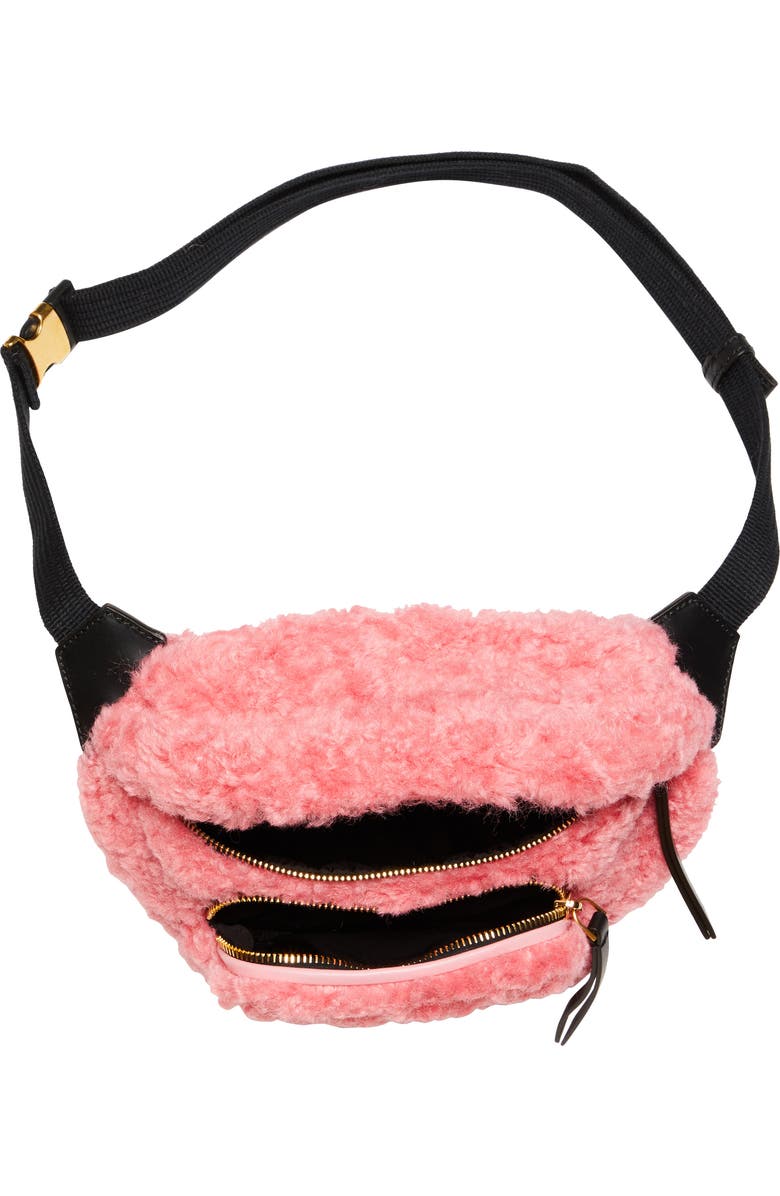 Moncler Felicie Faux Shearling Belt Bag, Alternate, color,