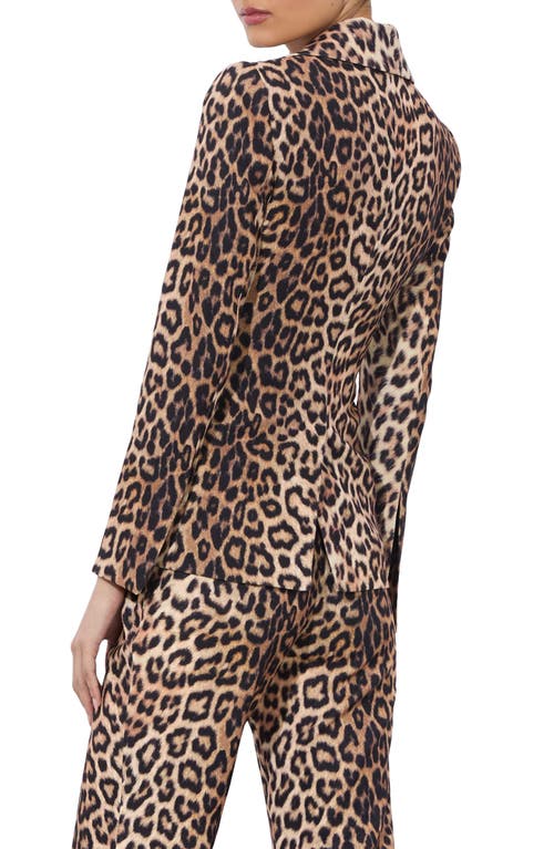 Alice And Olivia Macey Leopard Fitted Blazer In Catwalk