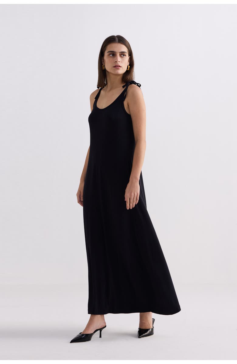 Reistor Tie-Detail Maxi Dress, Alternate, color, Black