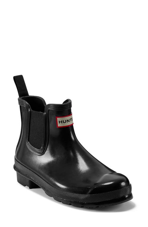 Shop Hunter Original Gloss Waterproof Chelsea Boot In Black