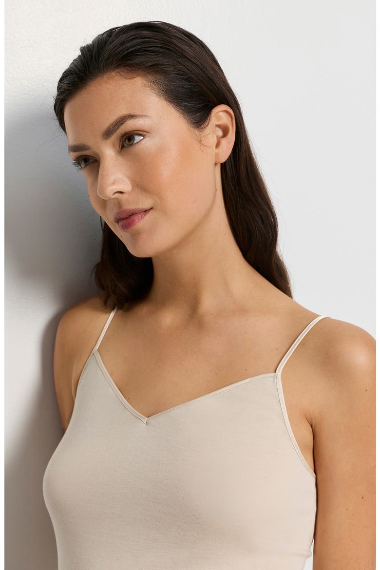 Cotton Seamless Spaghetti Camisole, Alternate, color, SUMMER SAND