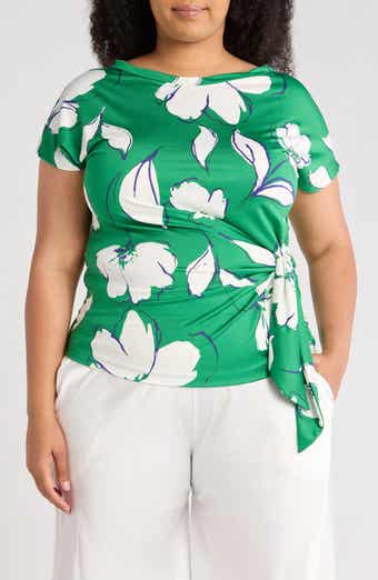 Renee C Floral Knotted Top