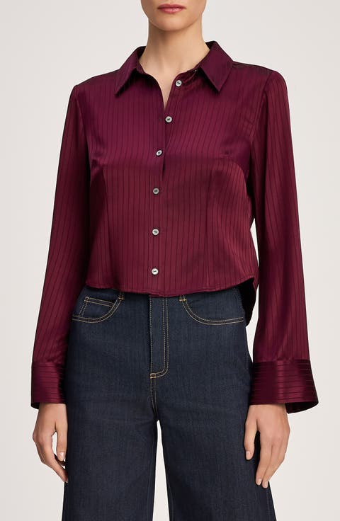 Georgia Satin Striped Shirt