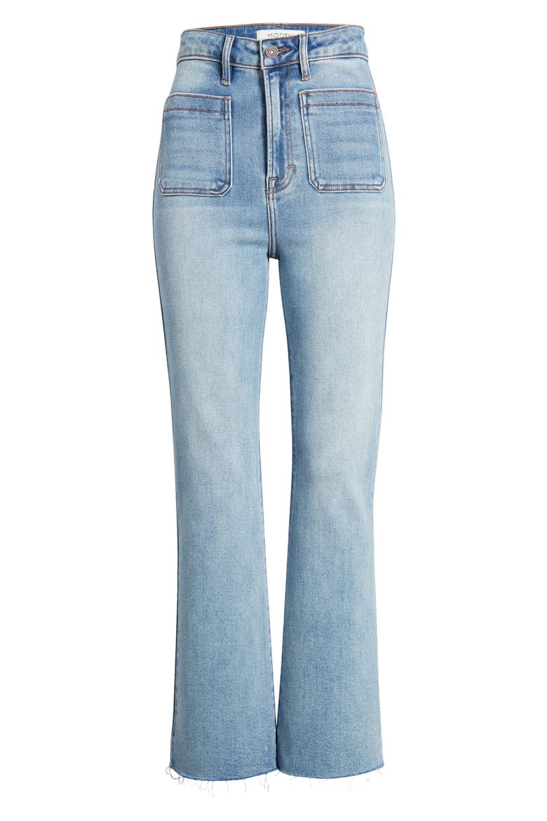 Patch Pocket Bootcut Jeans, Alternate, color, LIGHT WASH