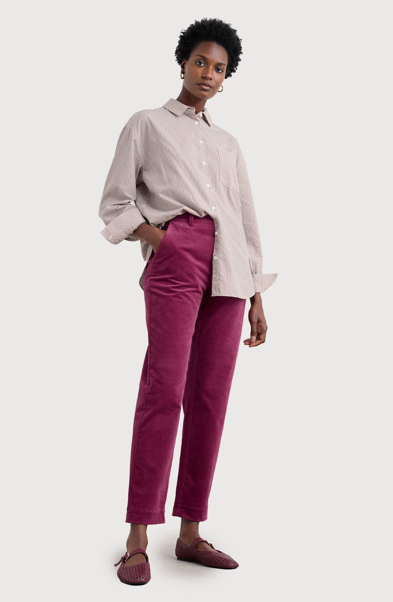 Seasalt Cornwall Crackington Sailor Button Crop Pull-On Pant, Alternate, color, Clove