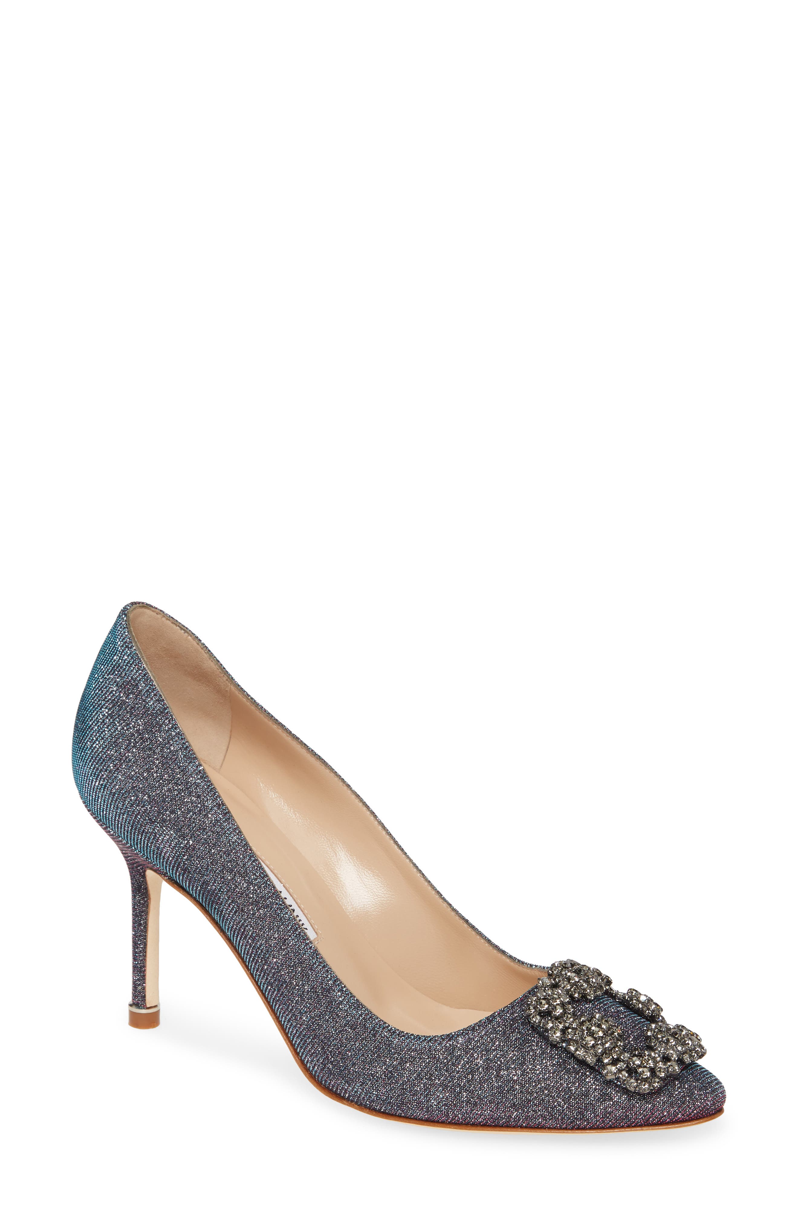 Manolo Blahnik Hangisi Metallic Pump, Main, color, 