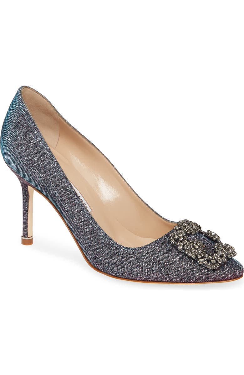 Manolo Blahnik Hangisi Metallic Pump, Main, color,