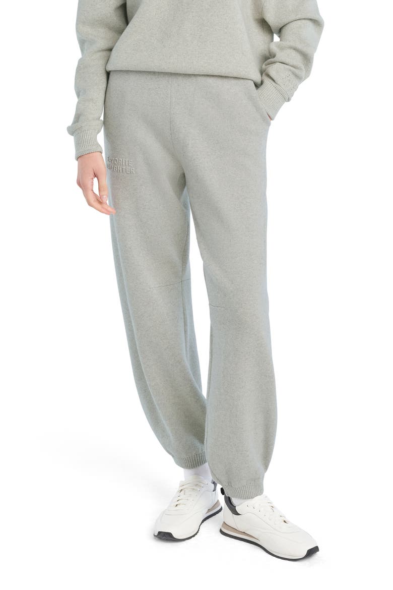 The Fatigue Sisters Barrel Leg Cotton & Cashmere Joggers, Main, color, HEATHER GREY