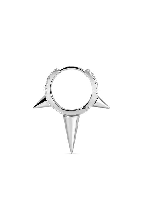 Maria Tash 18kt White Gold Triple Spike Diamond Huggie Earring In White Gold