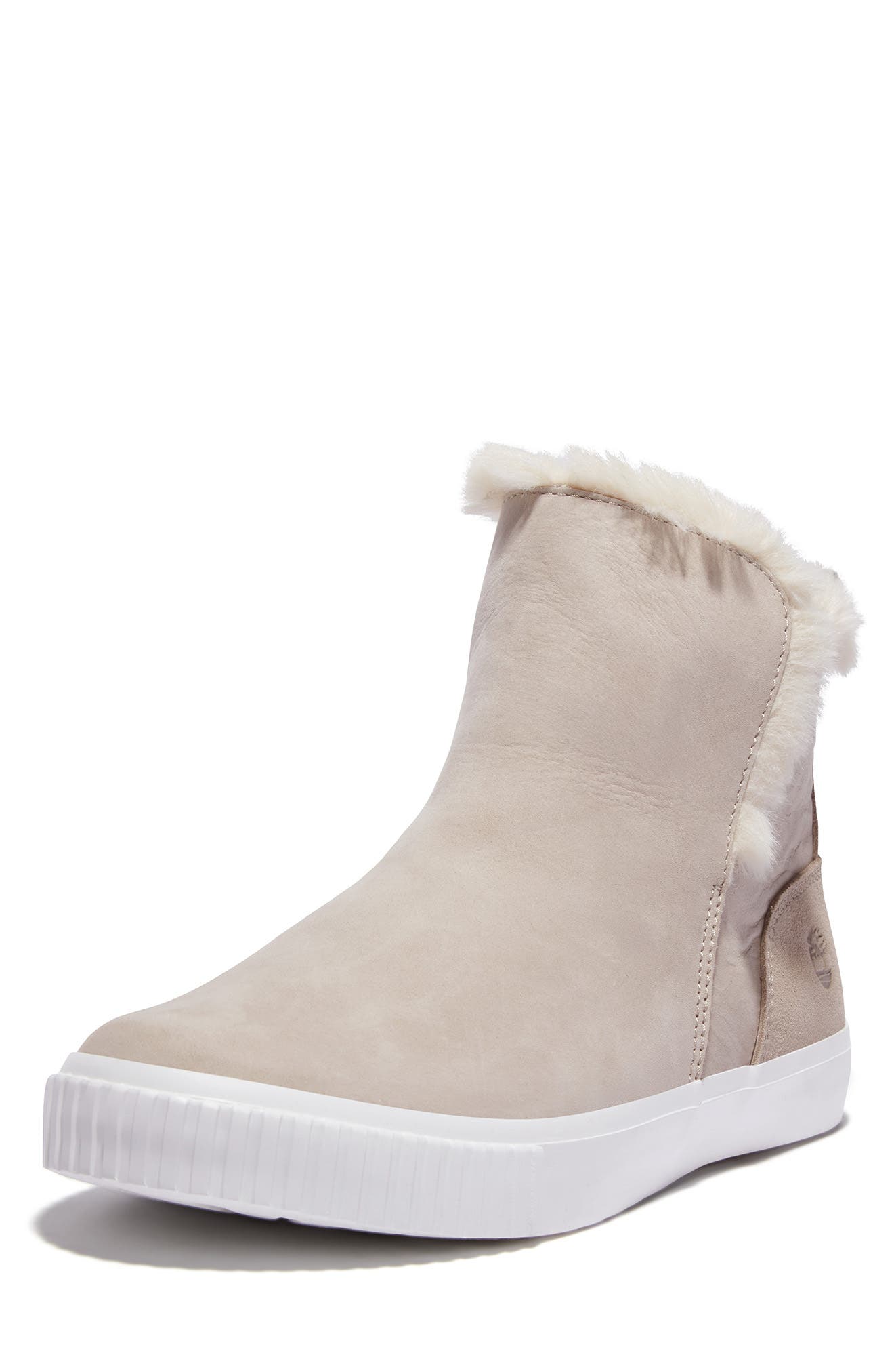 Skyla Bay Faux Fur Lined Pull-On Boot, Main, color, LIGHT TAUPE