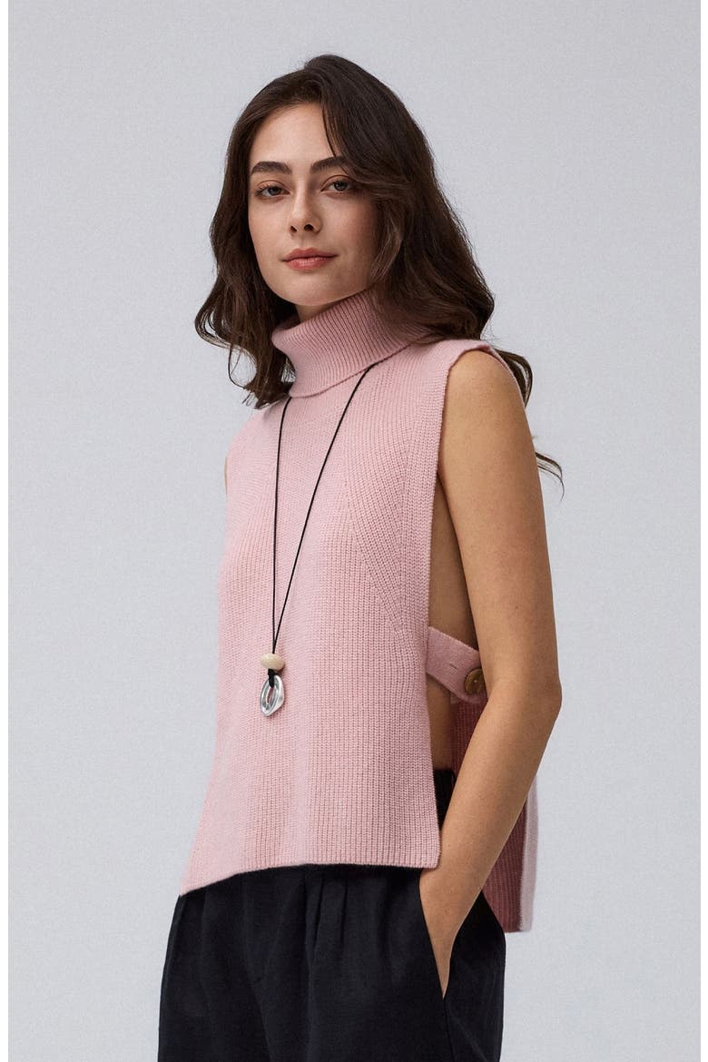 Wool Cashmere Sweater Vest, Main, color, Rose