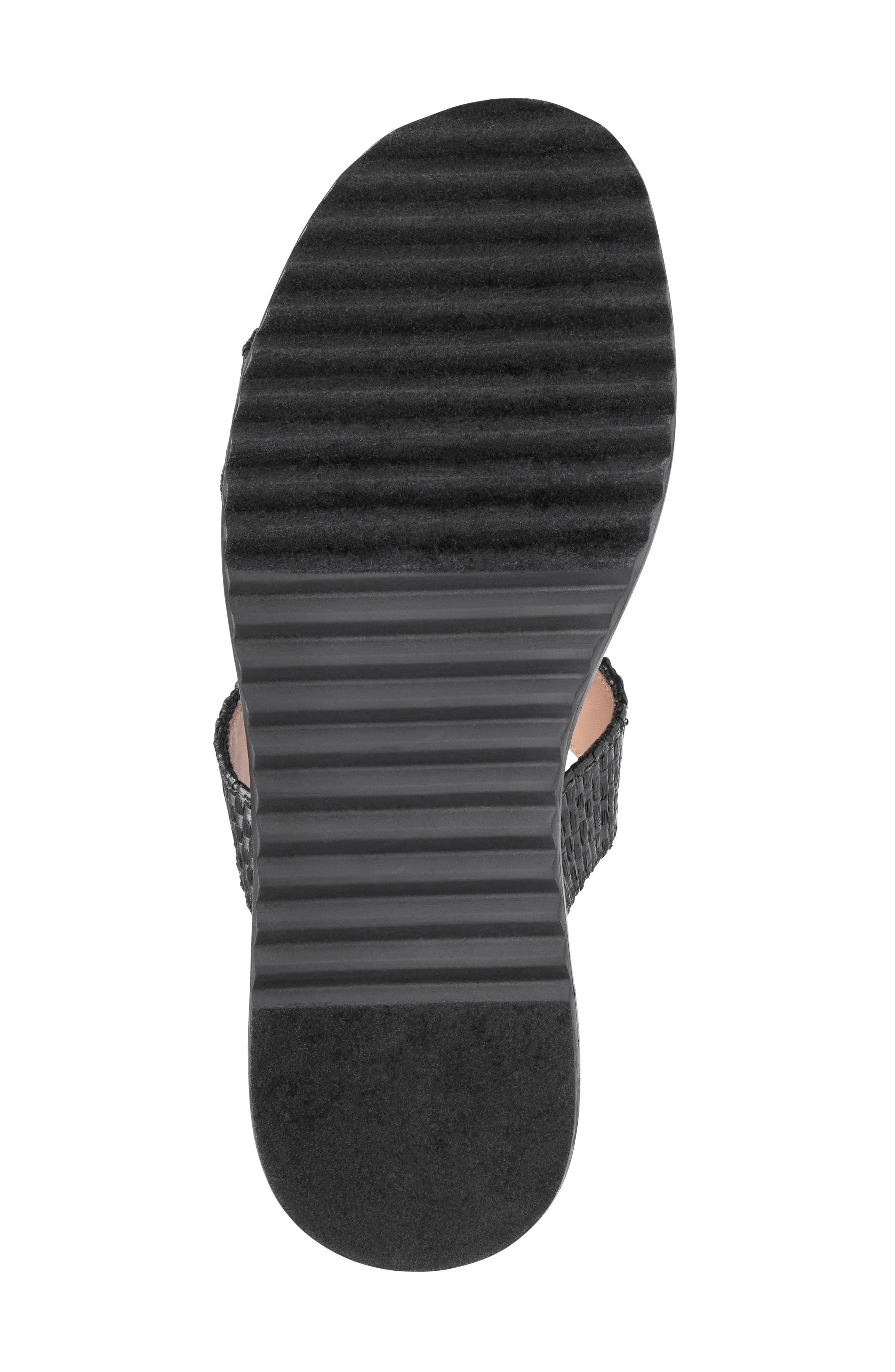 Johnston & Murphy Chandler Embellished Wedge Slide Sandal, Alternate, color, Black Raffia
