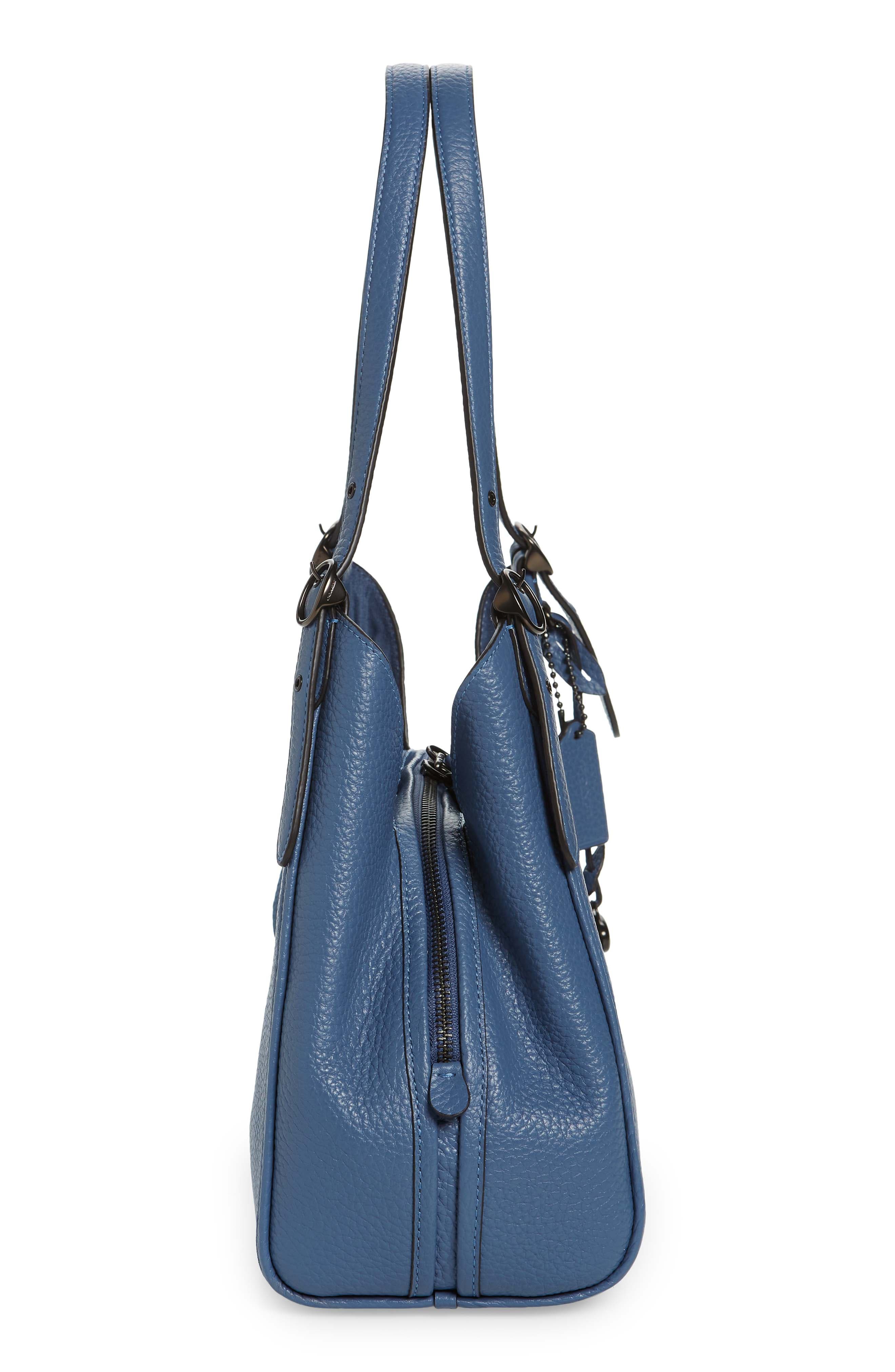 Lori Pebble Leather Shoulder Bag, Alternate, color, WASHED CHAMBRAY