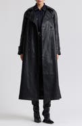 Avec Les Filles Oversize Raglan Faux Leather Trench Coat