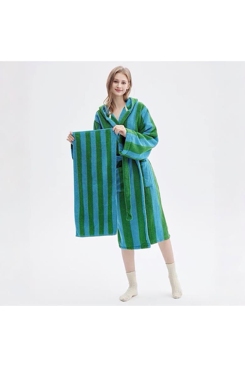 Ultra Soft Absorbent Terra Stripe Towel, Main, color, Mangrove Green