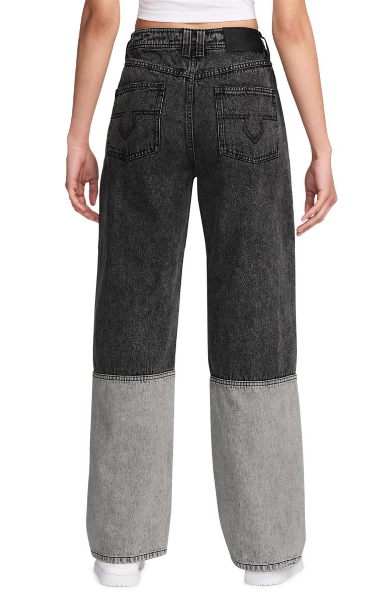 Jordan Two-Tone Straight Leg Jeans, Alternate, color, Black/ Flat Pewter