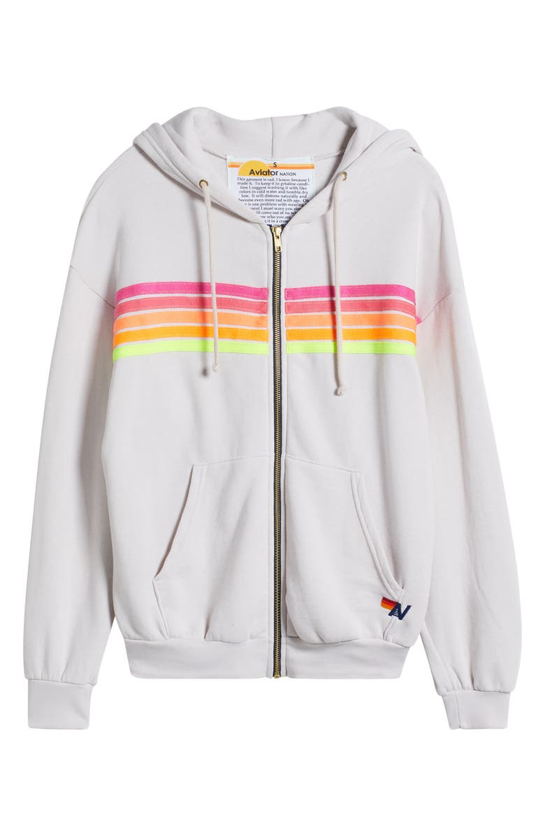 Aviator Nation 5-Stripe Zip Hoodie, Alternate, color, 
