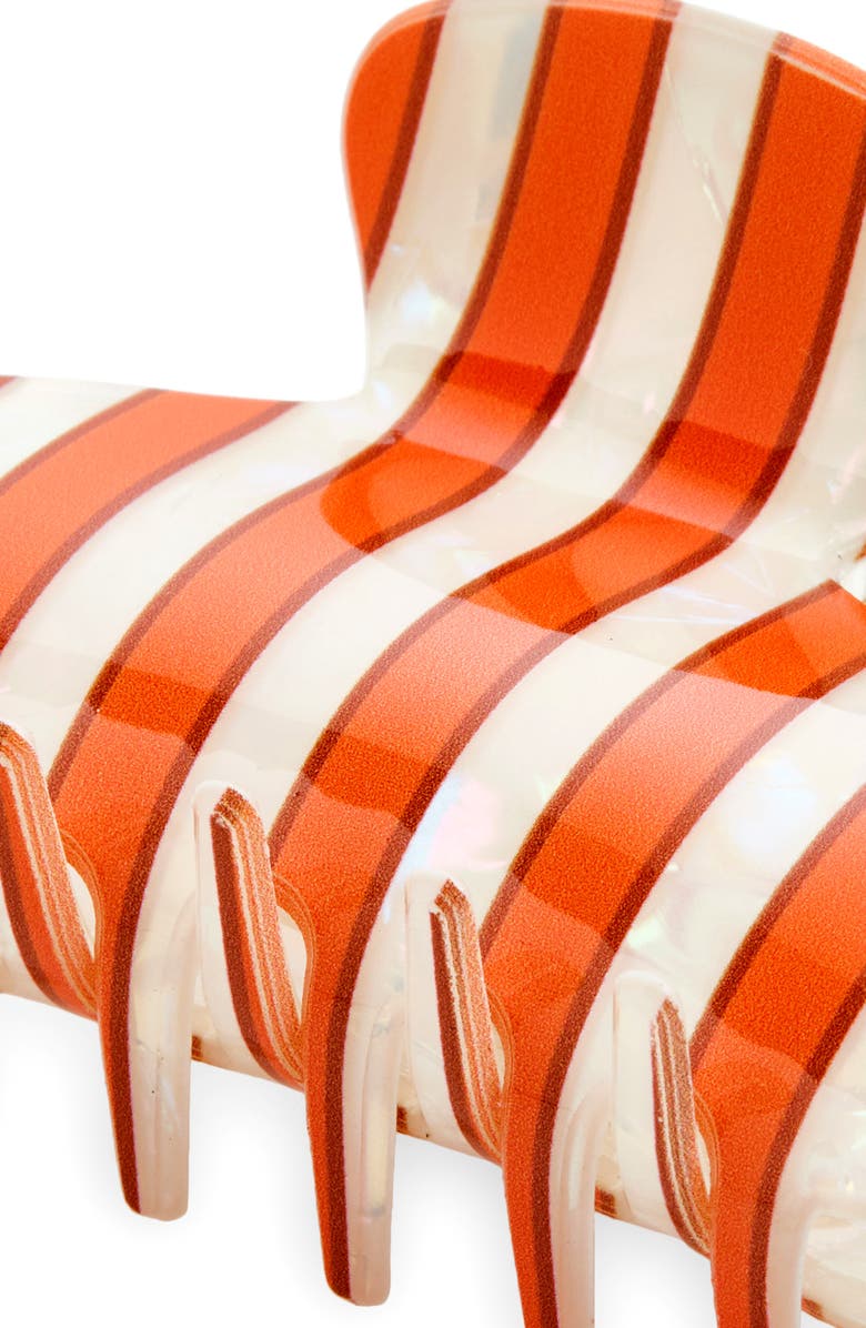 L. Erickson Lottie Stripe Claw Clip, Alternate, color, Orange