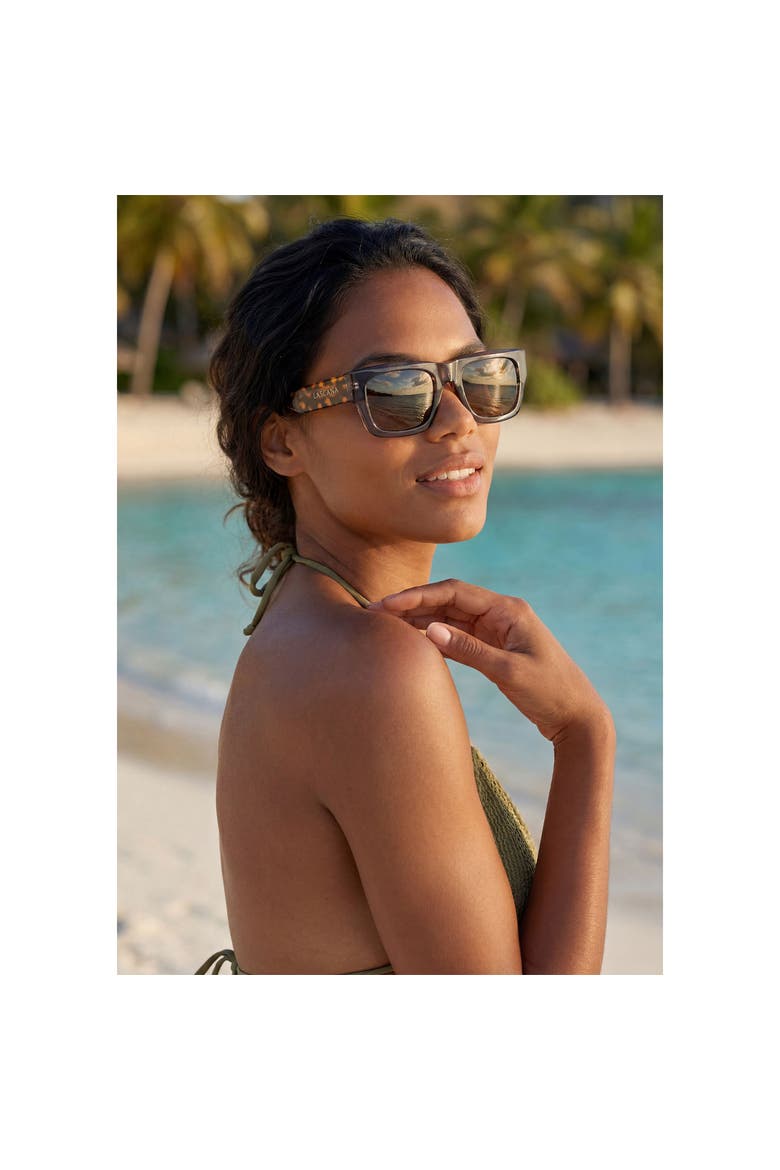 Square Tortoiseshell Sunglasses, Alternate, color, Toffee Patterned