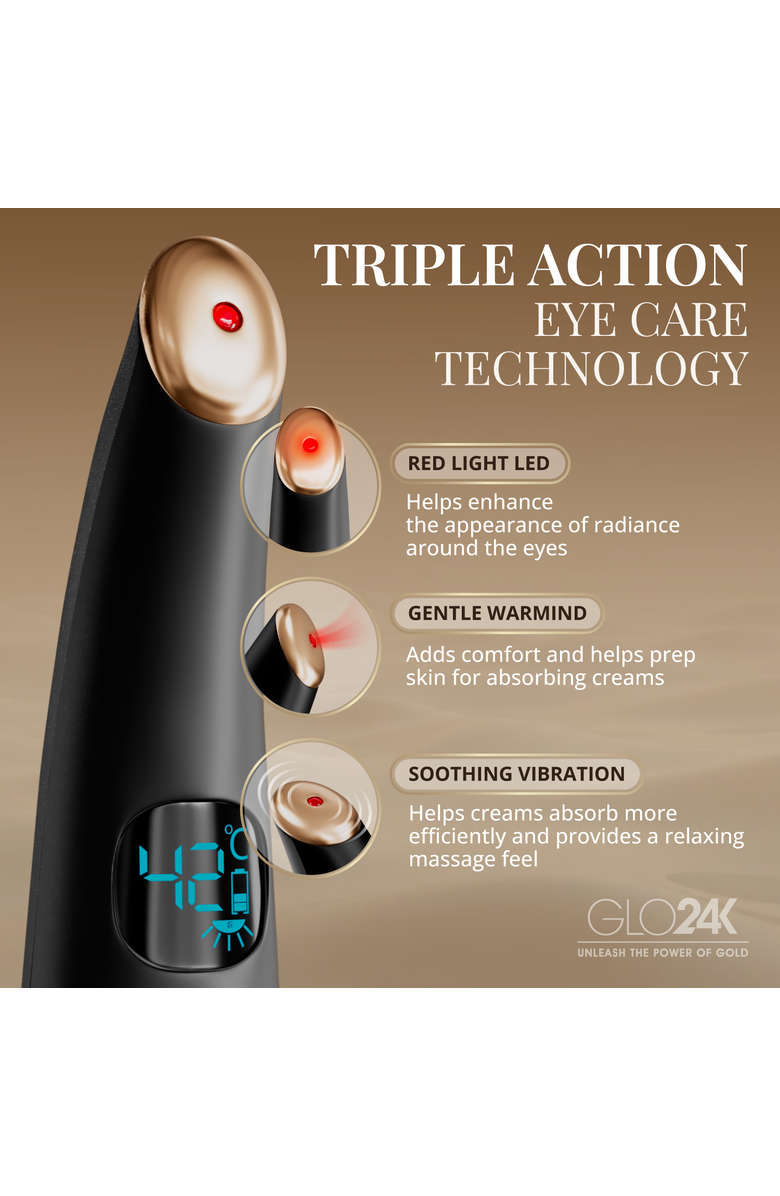 GLO24K UNLEASH THE POWER OF GOLD Triple Action Eye Care Therapy Wand, Alternate, color, Na