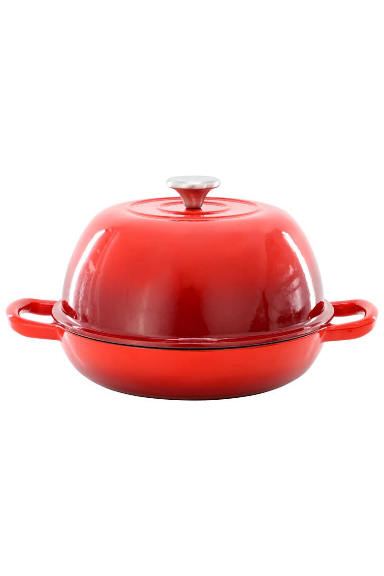 6 Quart Enameled Cast Iron Bread Pot with Baking Mat, Alternate, color, Red