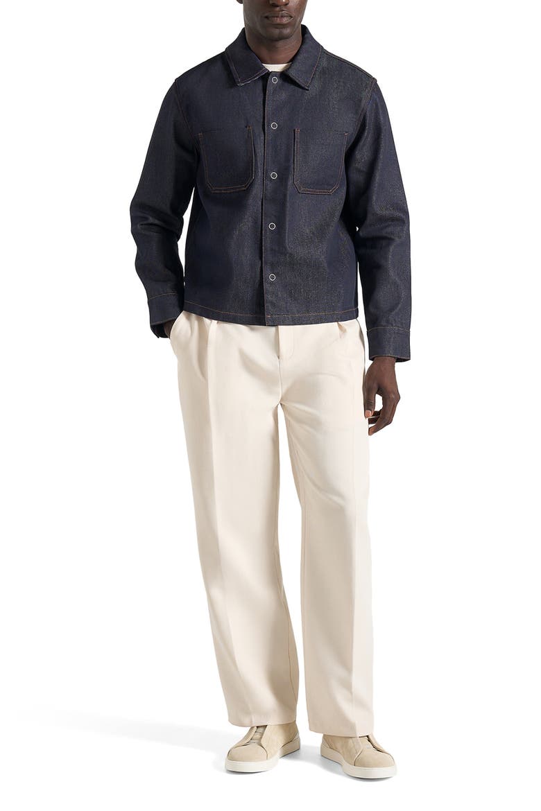 Asher Unisex Denim Shirt, Alternate, color, Indigo