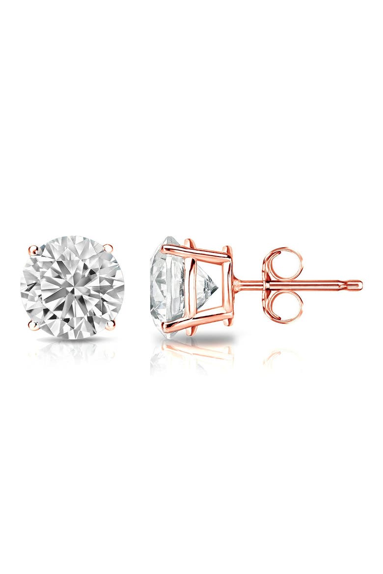 Cubic Zirconia Stud Earrings, Alternate, color, ROSE