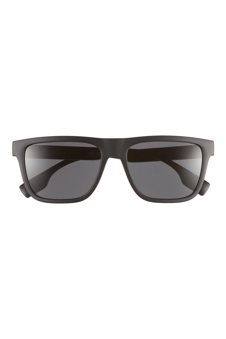 56mm Square Sunglasses, Main, color, MATTE BLACK