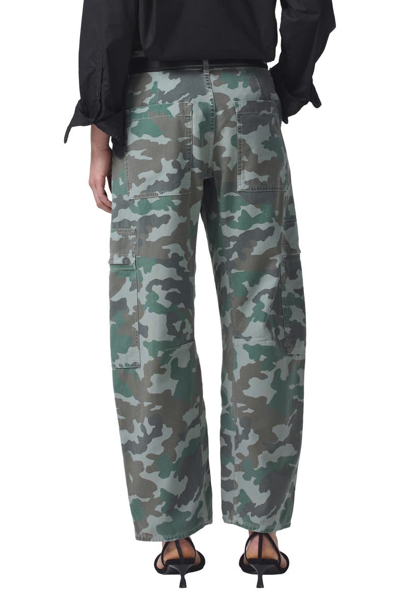 Citizens of Humanity Marcelle Camo Print Low Rise Barrel Cargo Pants, Alternate, color,