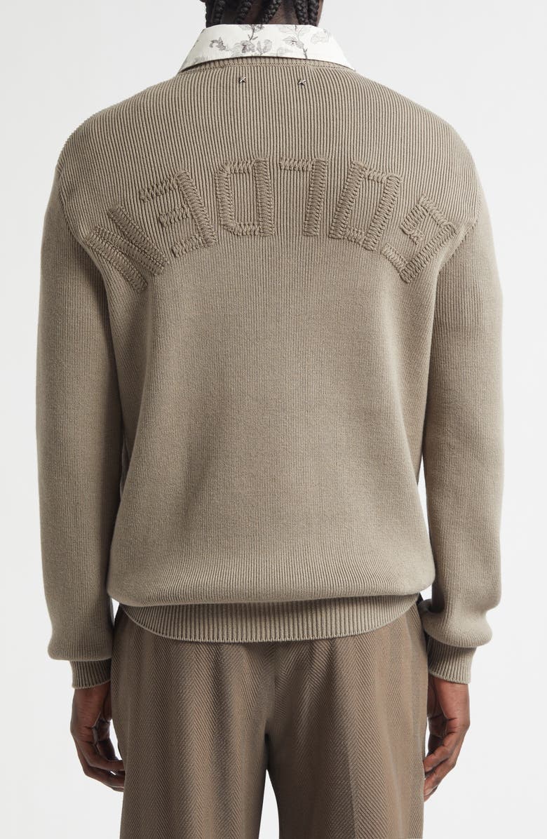Golden Goose Journey Regular Fit Embroidered Rib Sweater, Alternate, color, Light Taupe