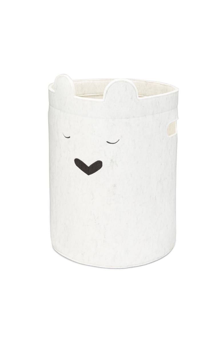 Parker Baby Co. Bear Felt Laundry Hamper, Main, color, White
